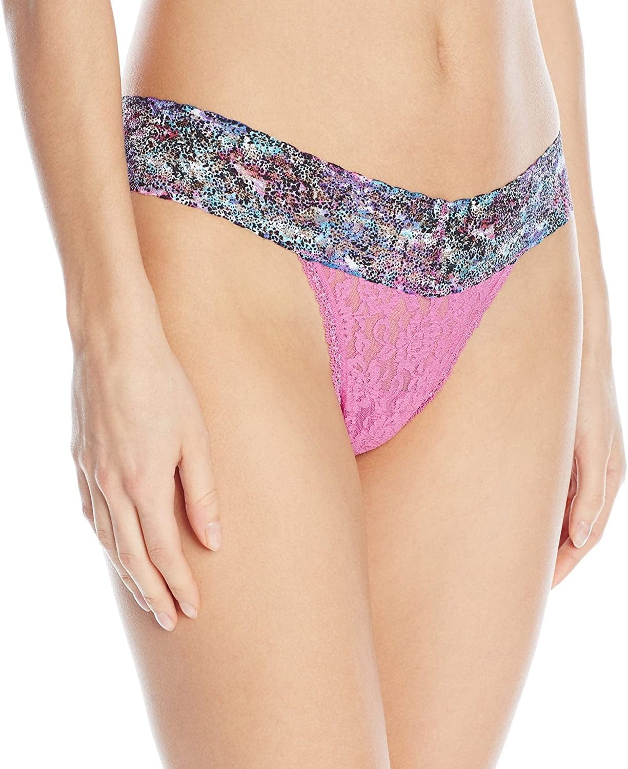 Maidenform Women'S All Lace Thong Panty Fuchsia Feather/Bright Animal / One Size