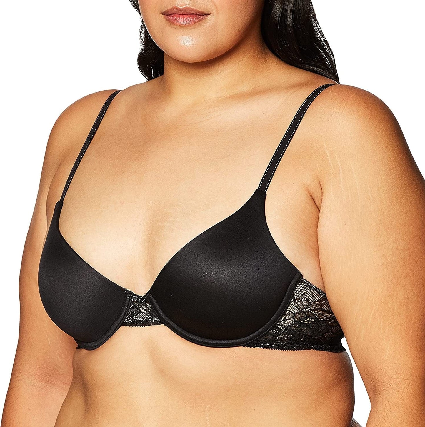 Maidenform Women'S Comfort Devotion Embelisshed Demi Black/Body Beige / 34D