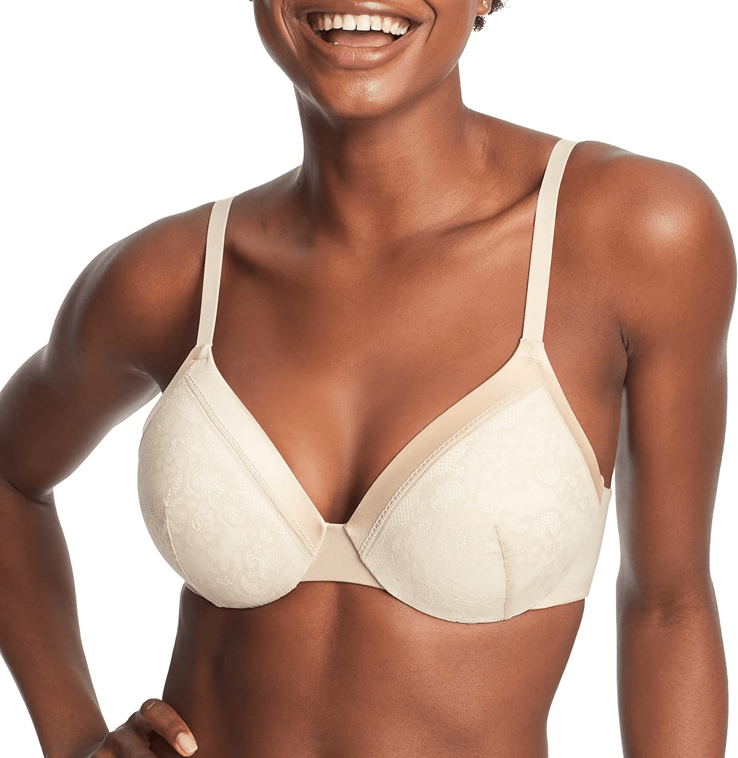 Maidenform Women's Comfort Devotion Tailored Full Coverage T-Shirt Bra 09436 Latte Lift/Ivory / 42C