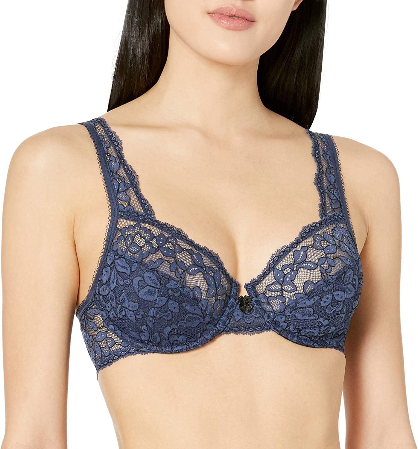 Maidenform Women'S Modern Beauty Unlined Embellished Underwire Navy Black Cross Dye / 36DD