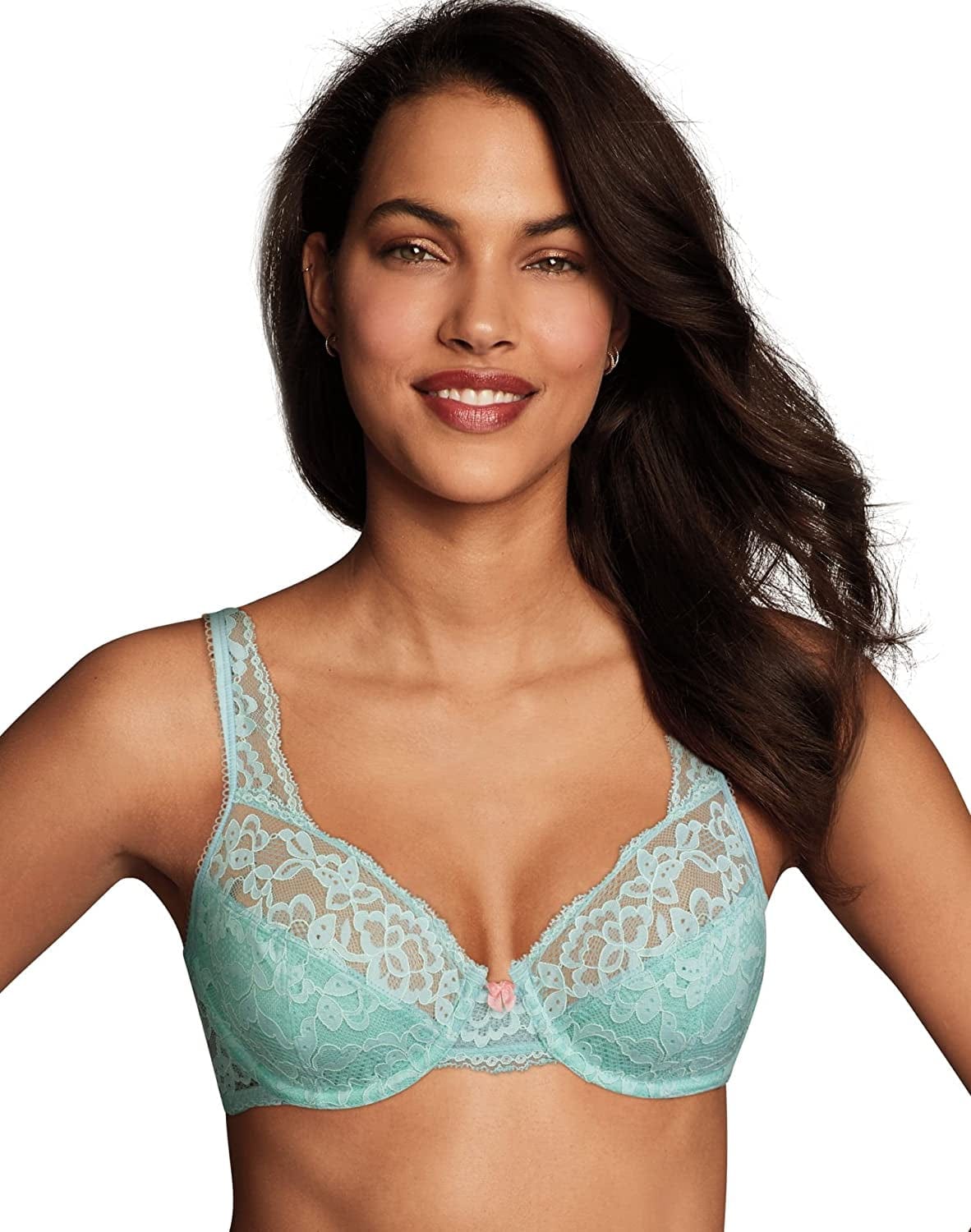 Maidenform Women'S Modern Beauty Unlined Embellished Underwire Blue Spearmint Soft Pink / 36DD