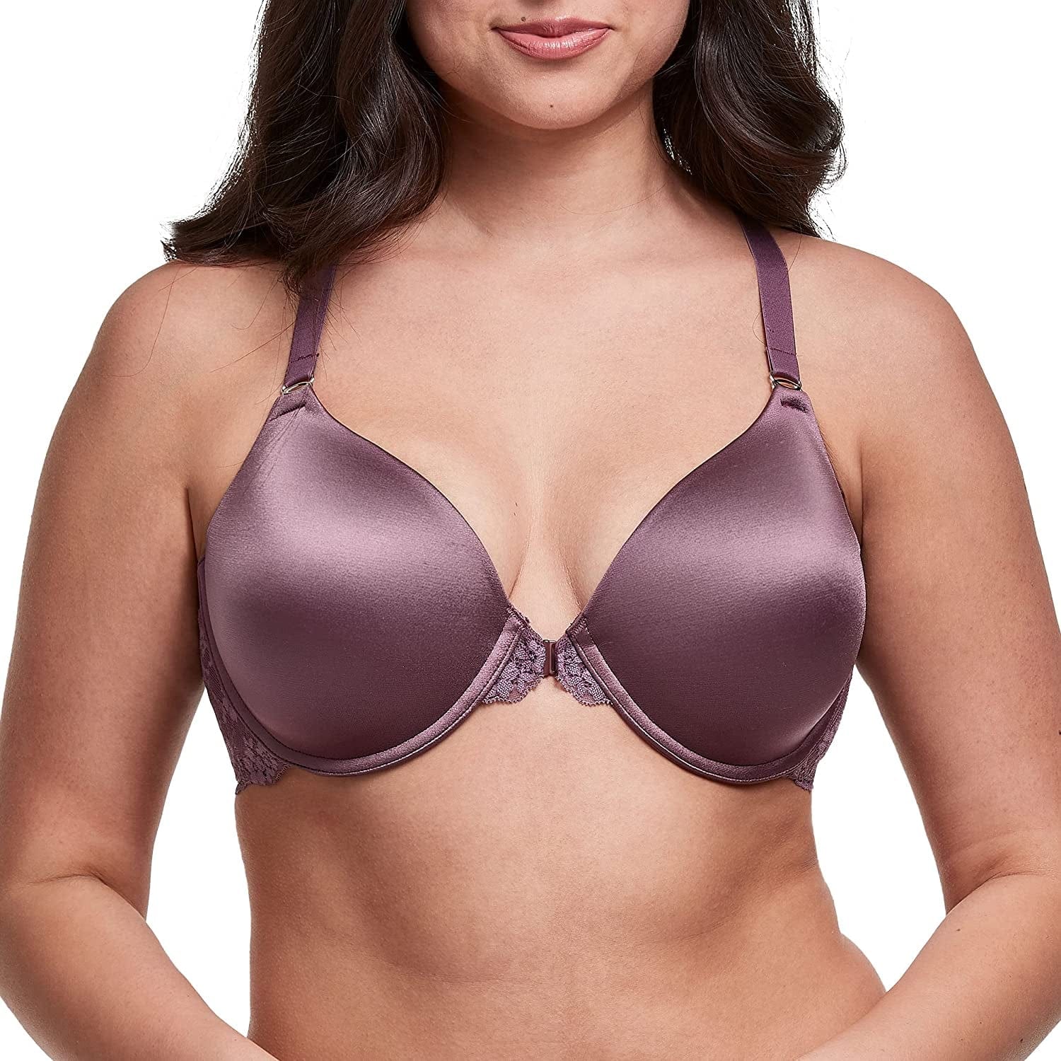 Maidenform Women'S One Fab Fit T-Shirt Bra, Women’S Full Coverage T-Shirt Bra, Women’S Lightly Lined Racerback Bra Currant Purple / 34C