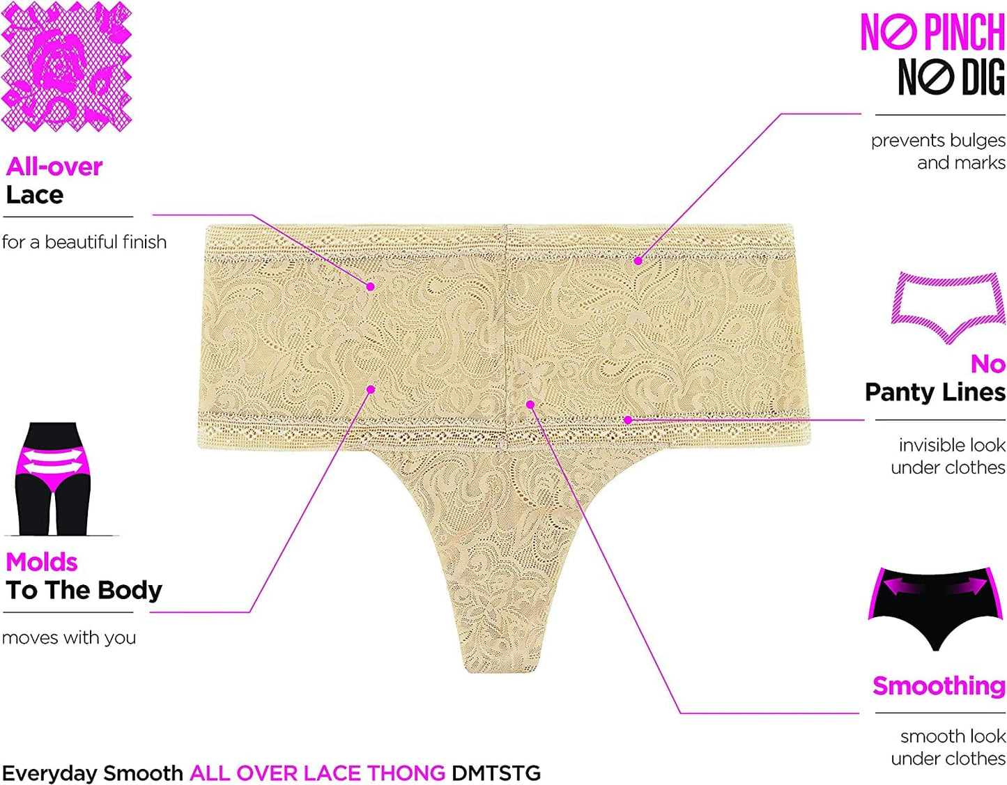 Maidenform Women'S Tummy Smoothing Lace Thong