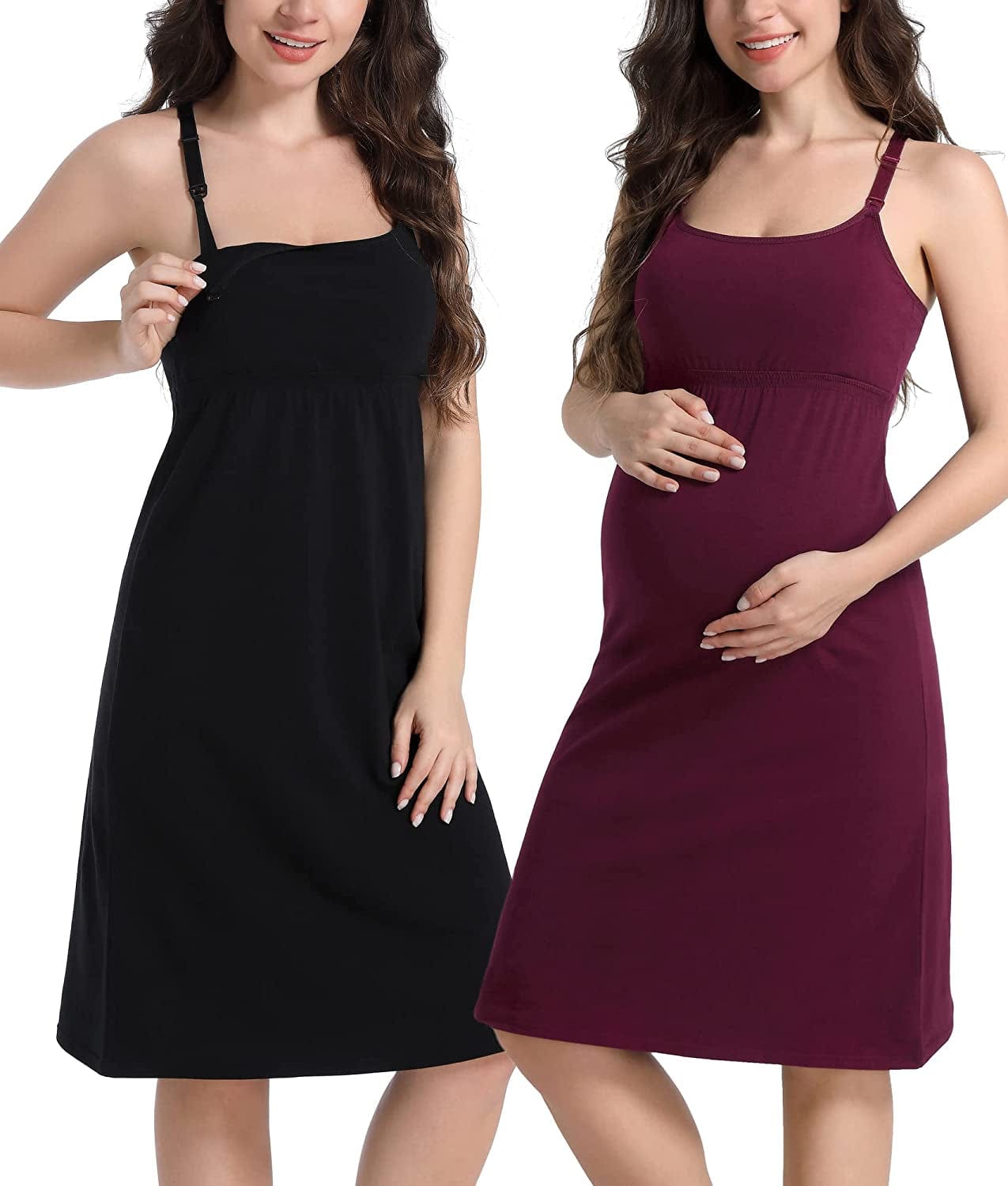 Maternity Dresses Nursing Tank Tops Breastfeeding Sleep Cami Shirt Nightgowns