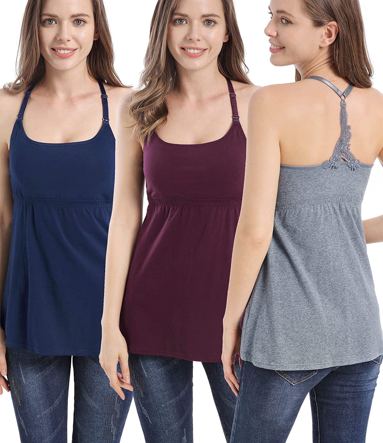 Maternity Dresses Nursing Tank Tops Breastfeeding Sleep Cami Shirt Nightgowns