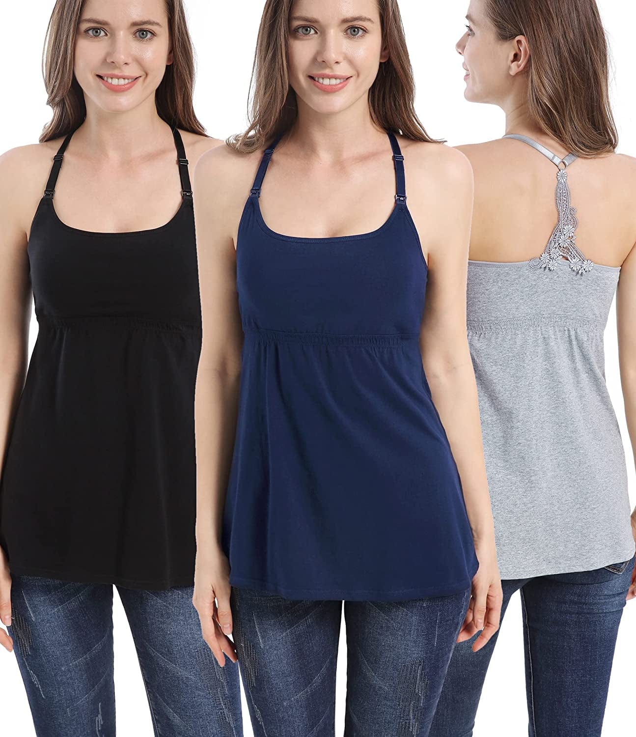 Maternity Dresses Nursing Tank Tops Breastfeeding Sleep Cami Shirt Nightgowns