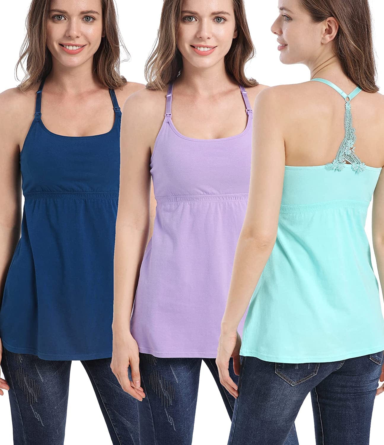 Maternity Dresses Nursing Tank Tops Breastfeeding Sleep Cami Shirt Nightgowns