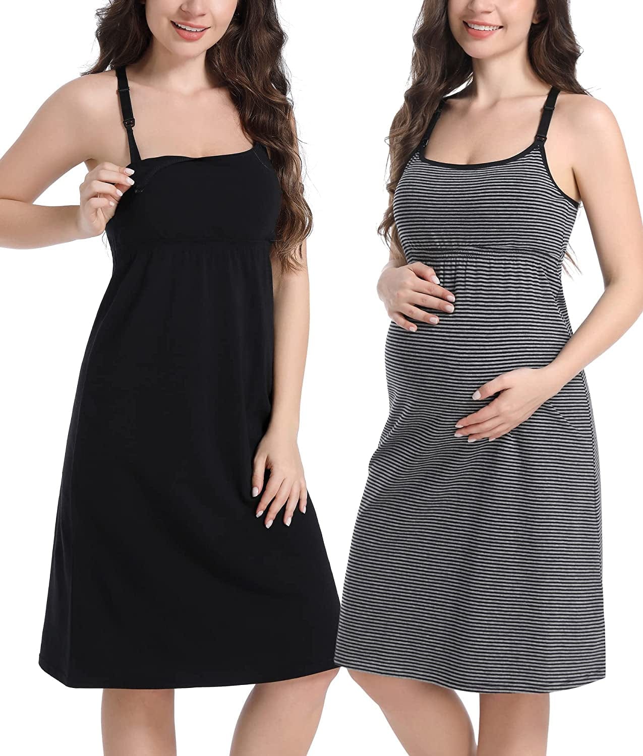 Maternity Dresses Nursing Tank Tops Breastfeeding Sleep Cami Shirt Nightgowns
