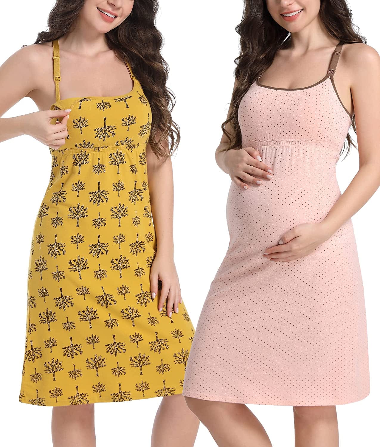 Maternity Dresses Nursing Tank Tops Breastfeeding Sleep Cami Shirt Nightgowns