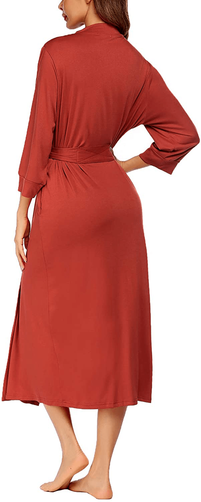 MAXMODA Women Kimono Robes Long Knit Bathrobe Soft Robe Casual Ladies Loungewear S-3XL Apparel & Accessories > Clothing > Sleepwear & Loungewear > Robes Kylie Max