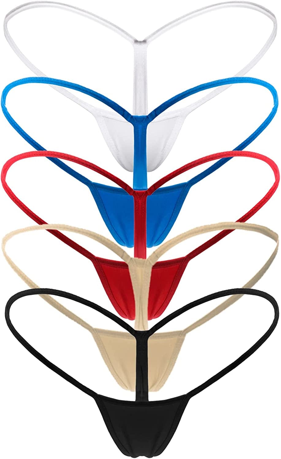 Mbotnee Women'S G-Strings Micro Thongs Tiny Panties Underwear 5-packs Multicolors / Large