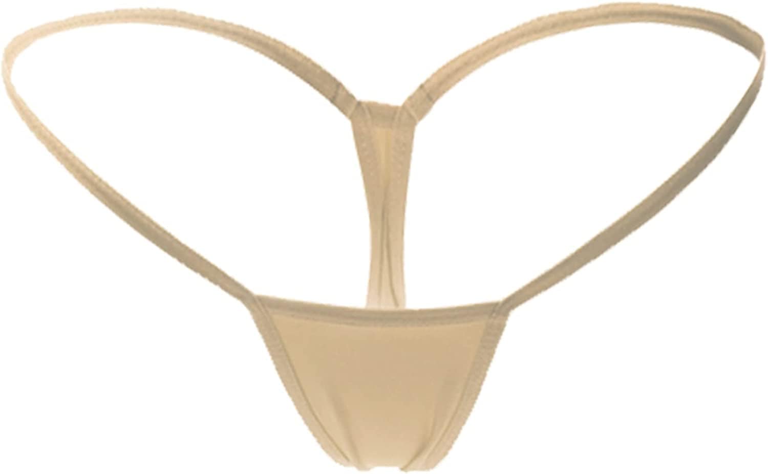 Mbotnee Women'S G-Strings Micro Thongs Tiny Panties Underwear Beige / Large