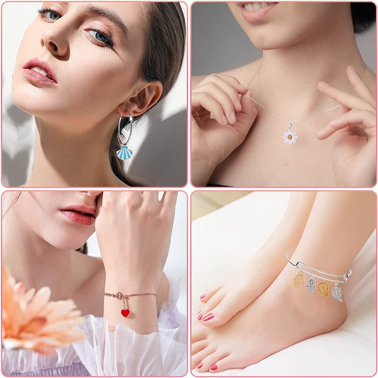 Mckanti 150PCS Bracelet Charms for Jewelry Making Wholesale Bulk Lots Jewelry Making Silver Bracelet Charms Gold Plated Enamel Charms Pendants for Necklace Bracelet Jewelry Making and Crafting.