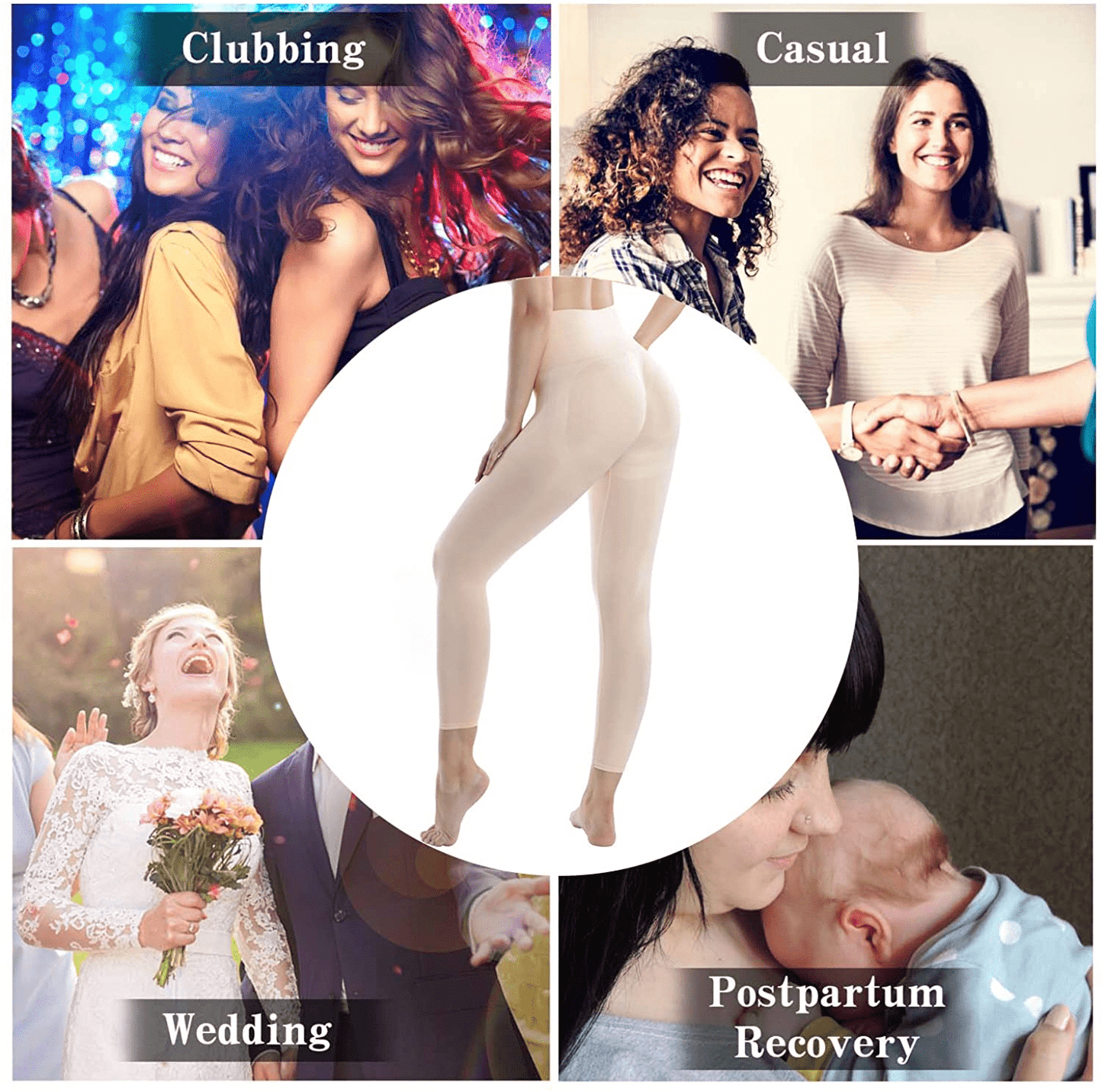 '+MD Women'S High Waist Target Firm Control Shapewear Compression Slimming Leggings