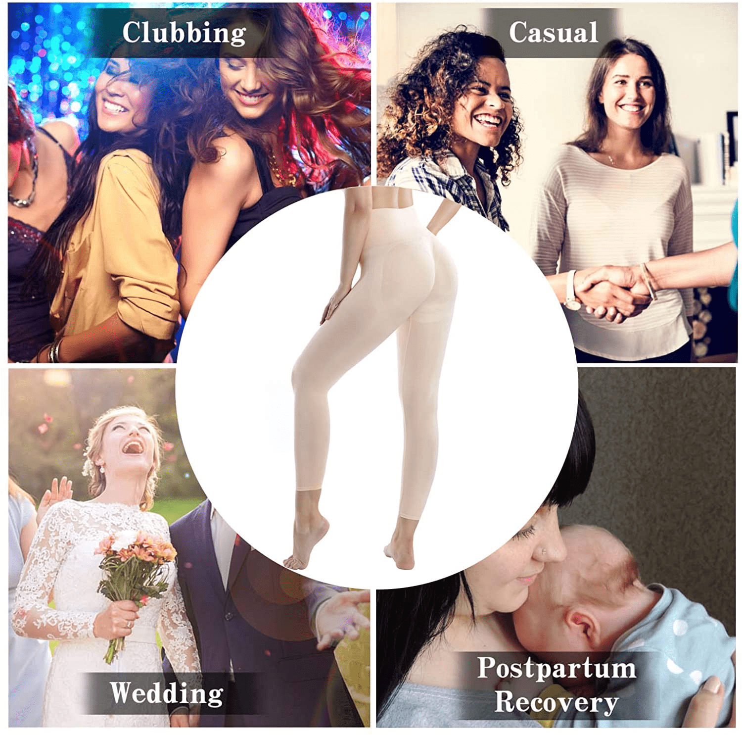 '+MD Women'S High Waist Target Firm Control Shapewear Compression Slimming Leggings