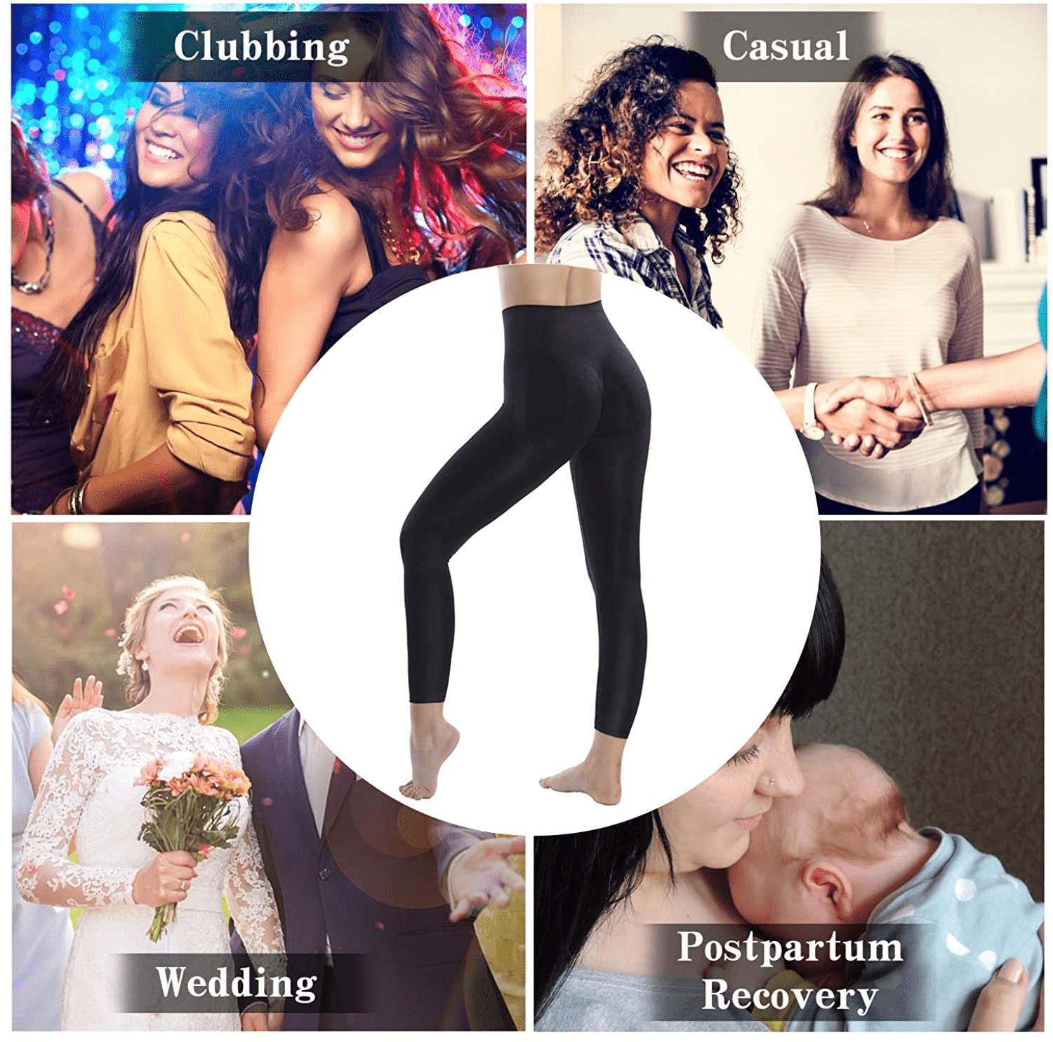 '+MD Women'S High Waist Target Firm Control Shapewear Compression Slimming Leggings