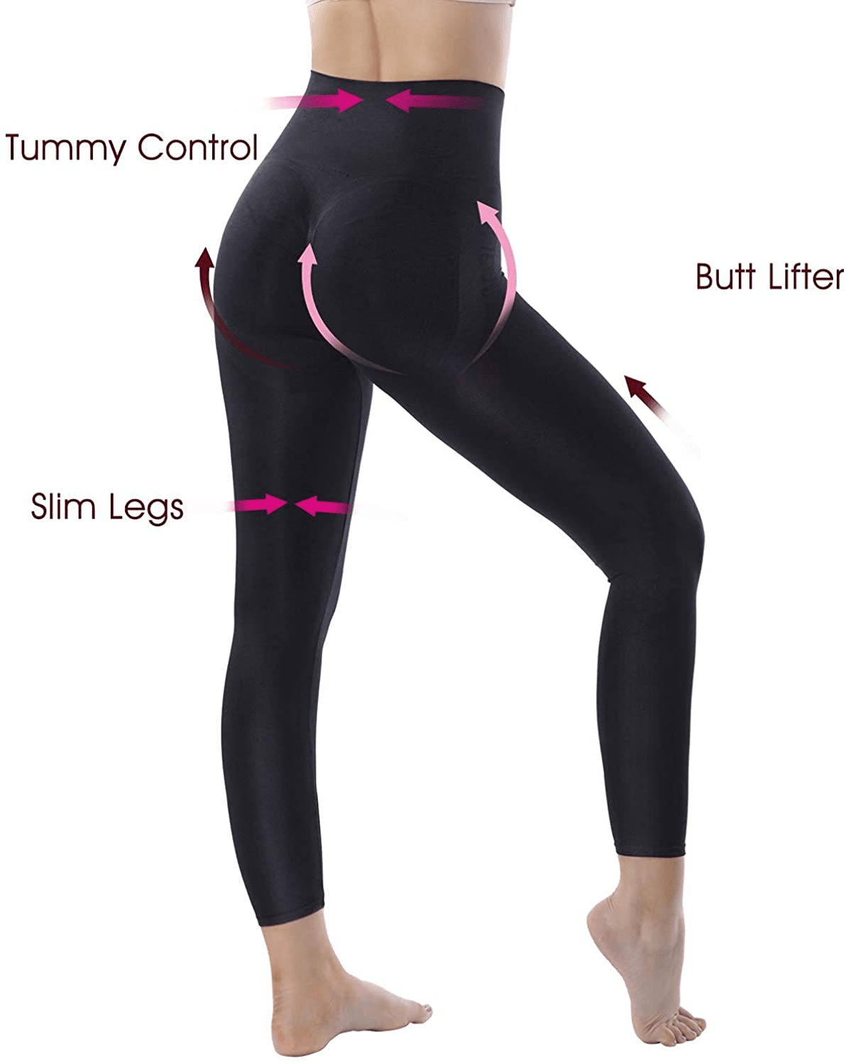 '+MD Women'S High Waist Target Firm Control Shapewear Compression Slimming Leggings