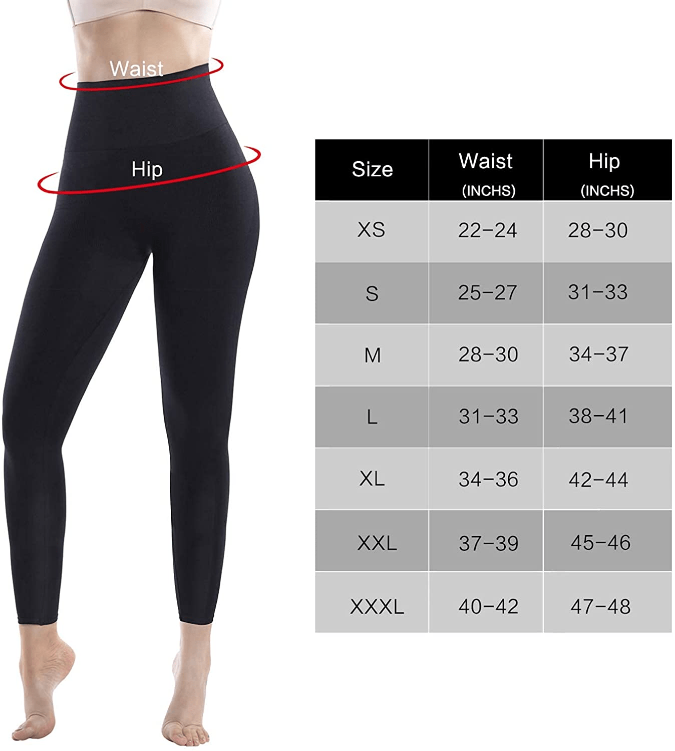 '+MD Women'S High Waist Target Firm Control Shapewear Compression Slimming Leggings