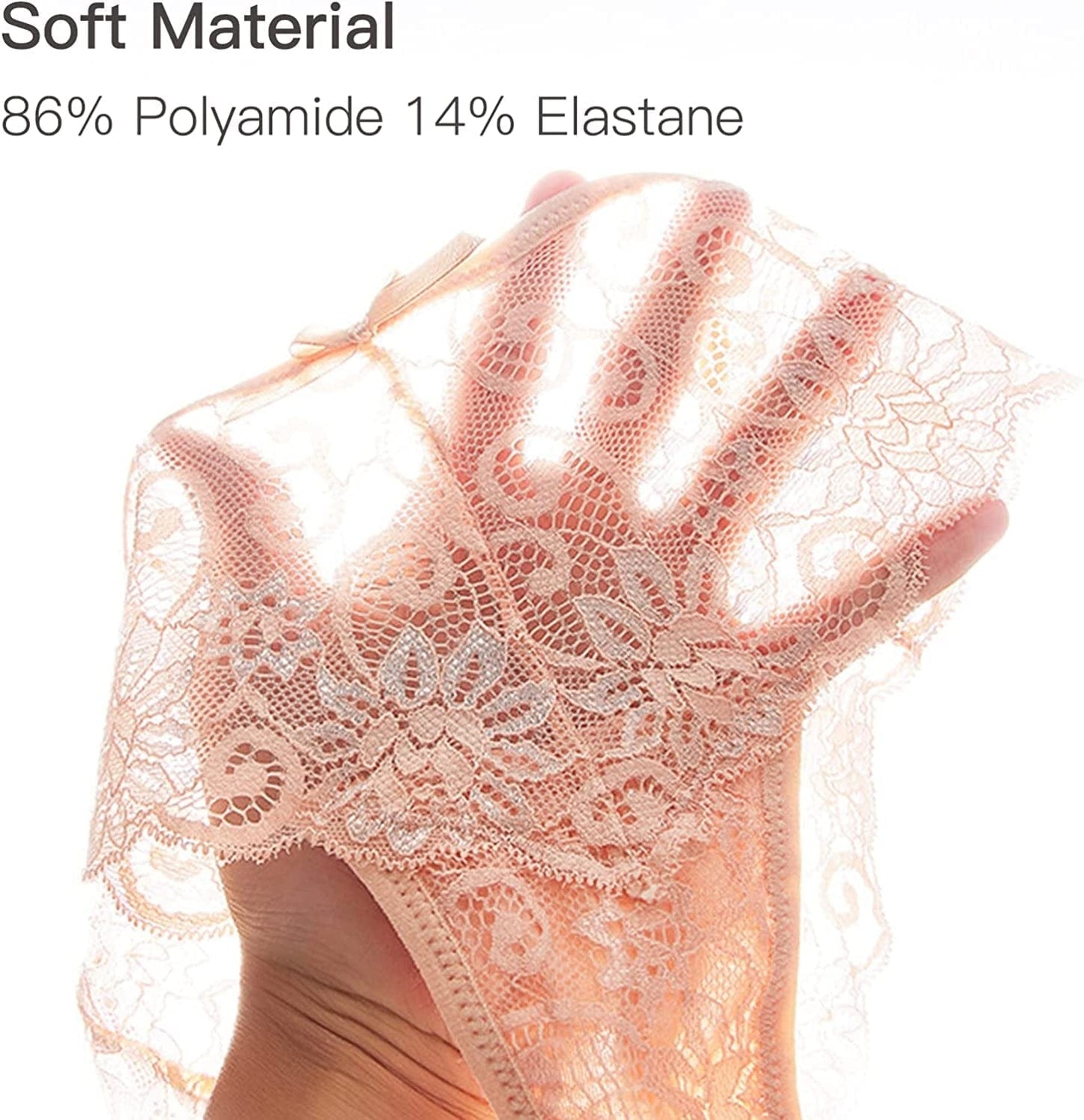 MEIYATING Women'S Low Waist Lace Thongs for Women Underwear V Back Panties 5 Pack