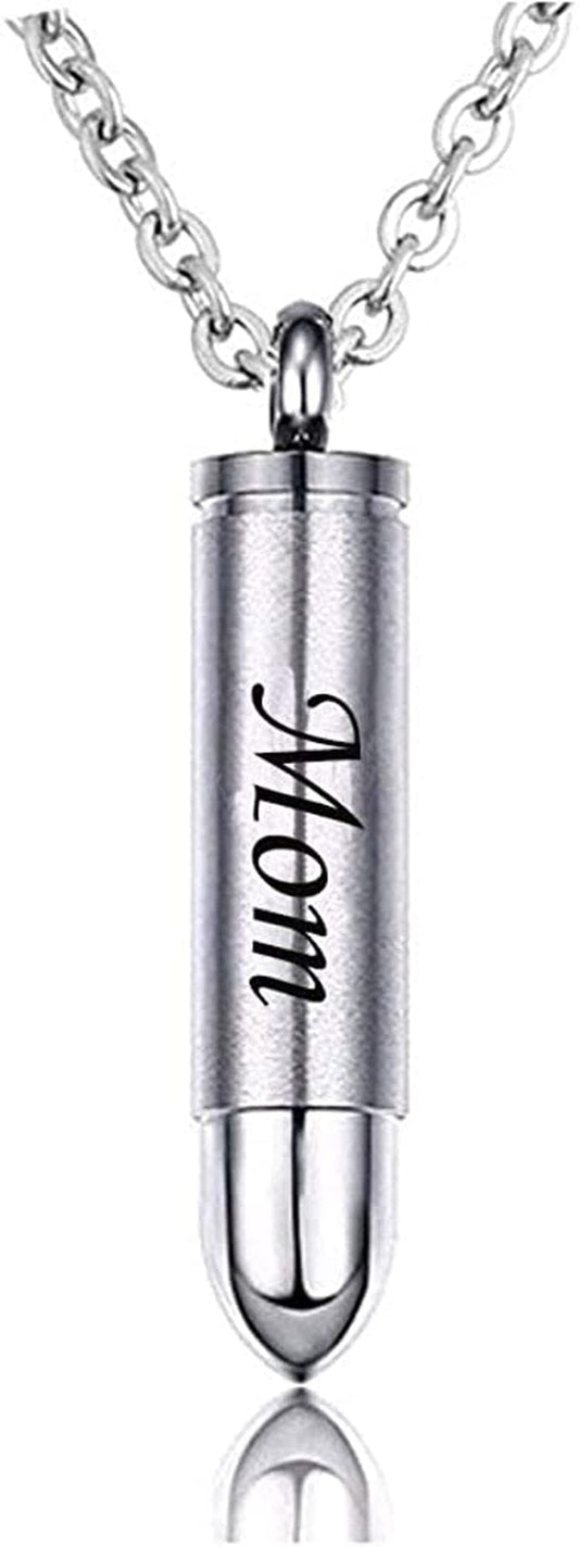 MEMORIALU Celtic Cross Bullet Urn Necklaces for Ashes Cremation Jewelry Keepsake Memorial Pendant Mom-Stainless Steel