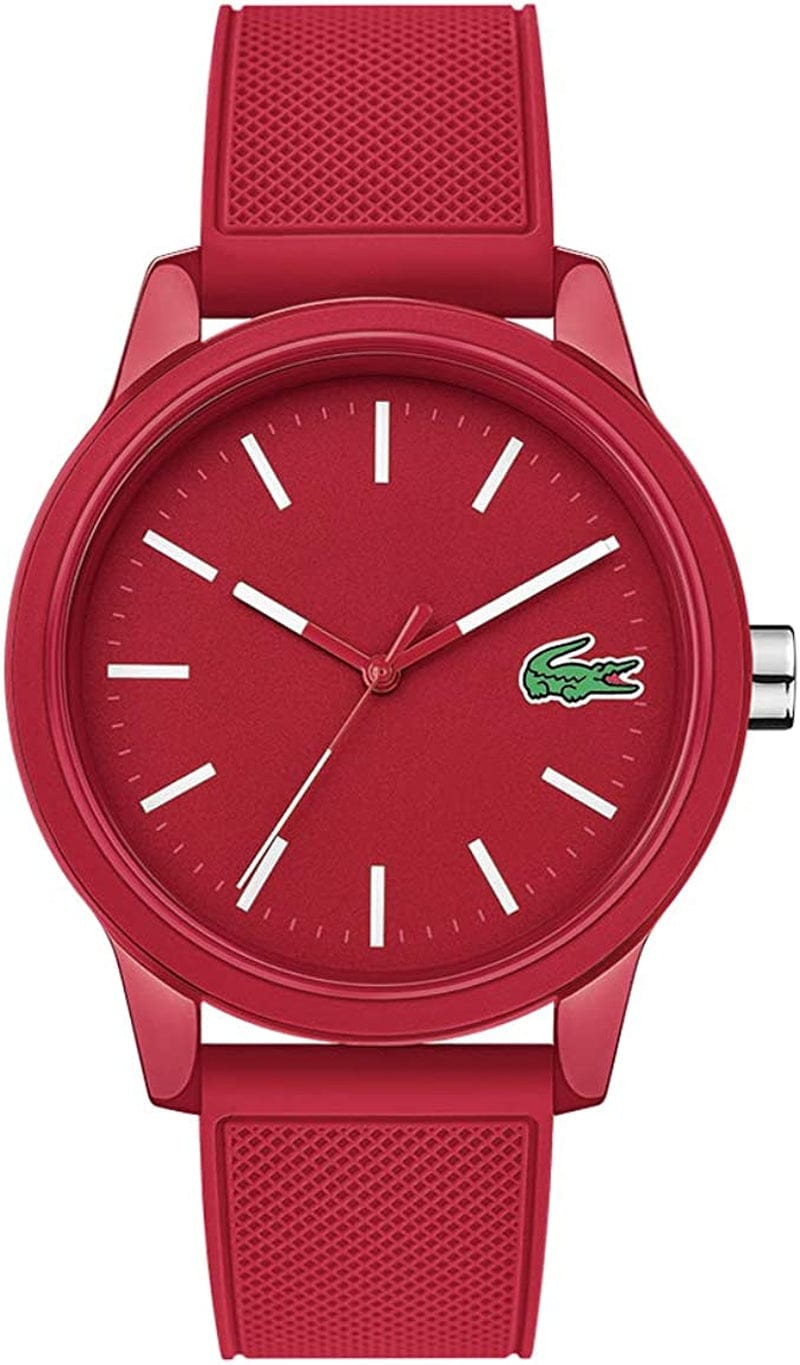 Men'S 12.Quartz TR90 and Rubber Strap Casual Watch Red