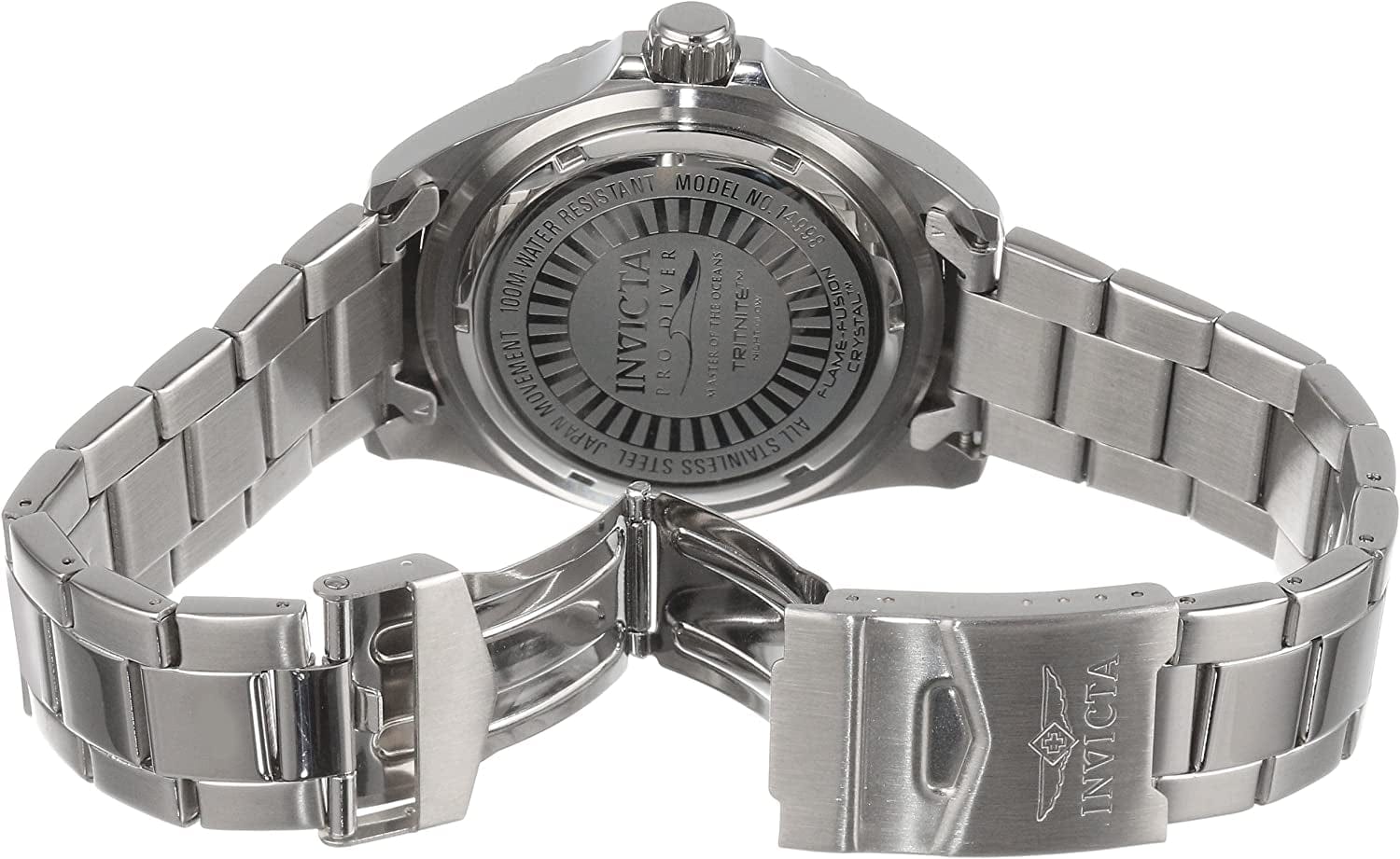 Men'S 14998 Pro Diver Black Dial Stainless Steel Watch