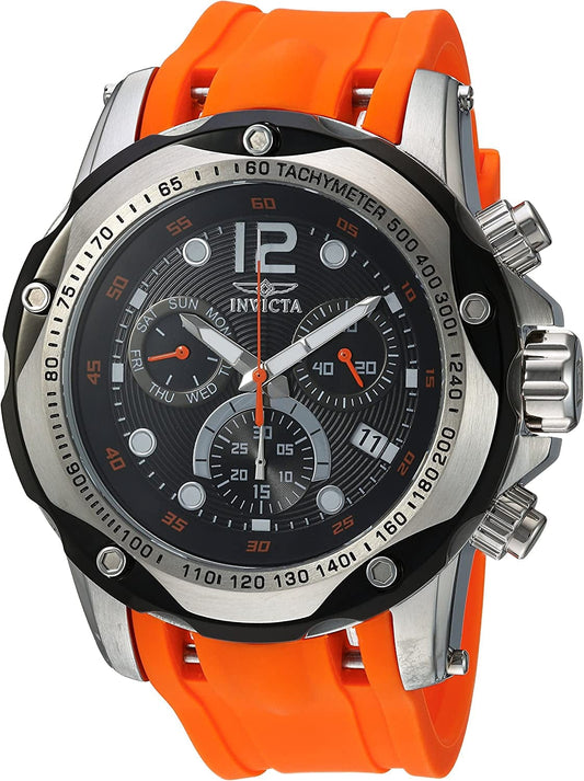 Men'S 20072 Speedway Analog Display Swiss Quartz Orange Watch