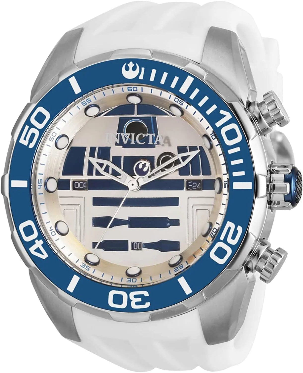 Men'S 35084 Star Wars Quartz 3 Hand Silver, Blue Dial Watch