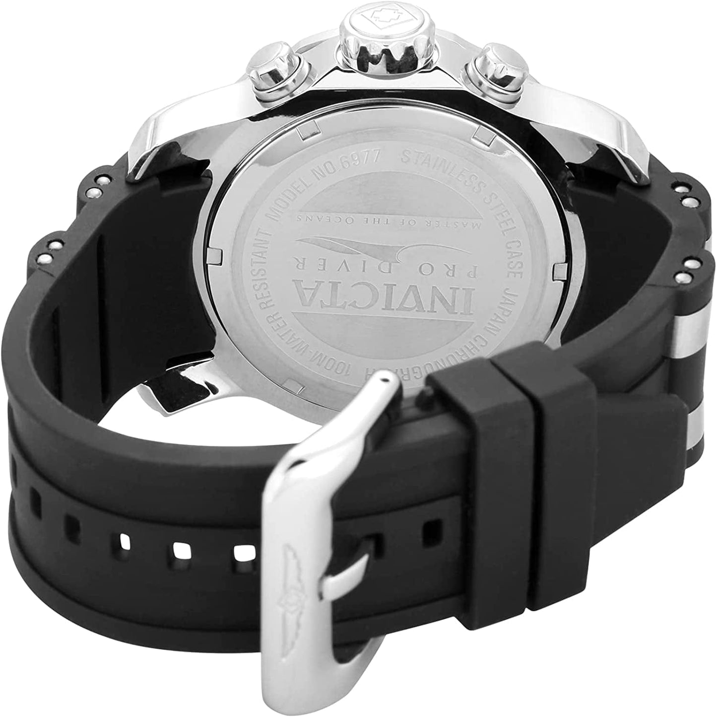 Men'S 6977 Pro Diver Collection Stainless Steel Watch, Blue Dial Black Polyurethane Watch