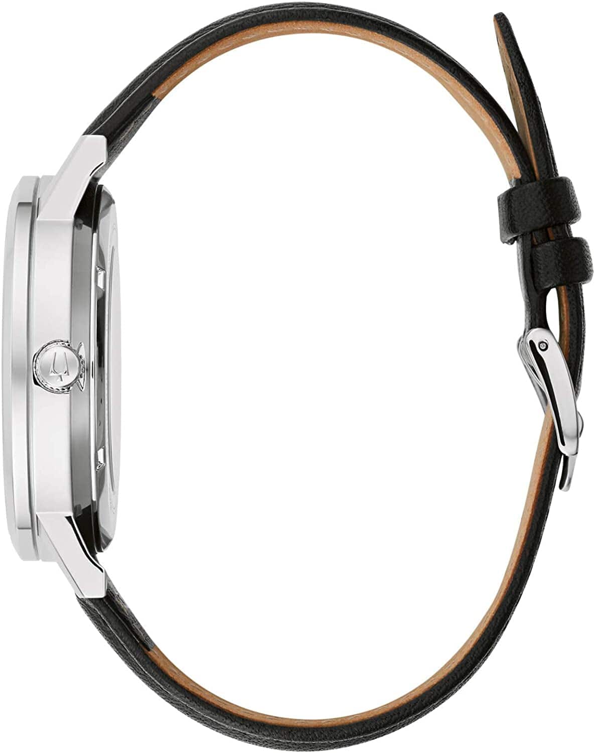 Men'S American Clipper Automatic Leather Strap Watch, Open Aperture Black Strap/Silver Tone / Classic American Clipper