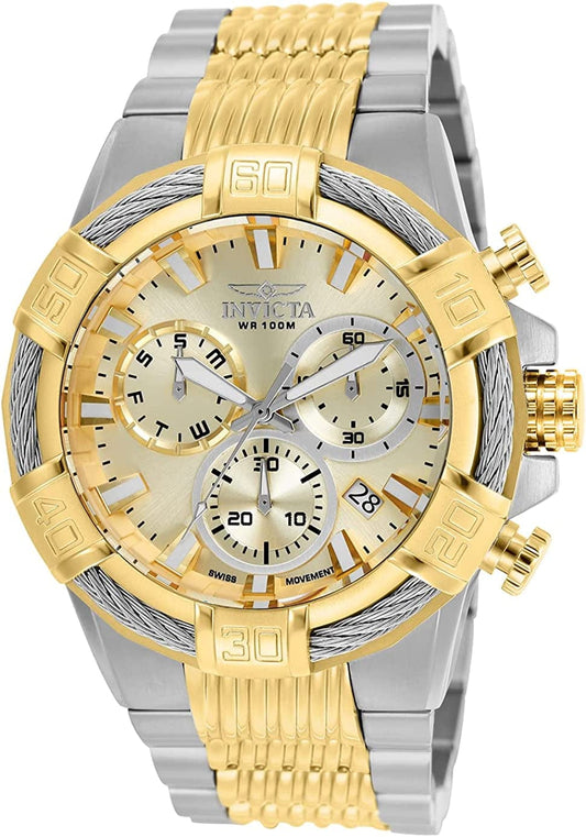 Men'S Bolt Quartz Watch with Two-Tone-Stainless-Steel Strap, 16 25864