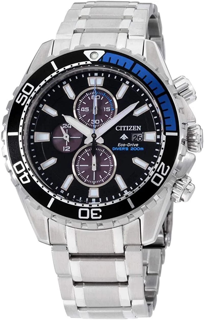 Men'S Citizen Eco-Drive Promaster Chrono Diver Black Watch CA0719-53E