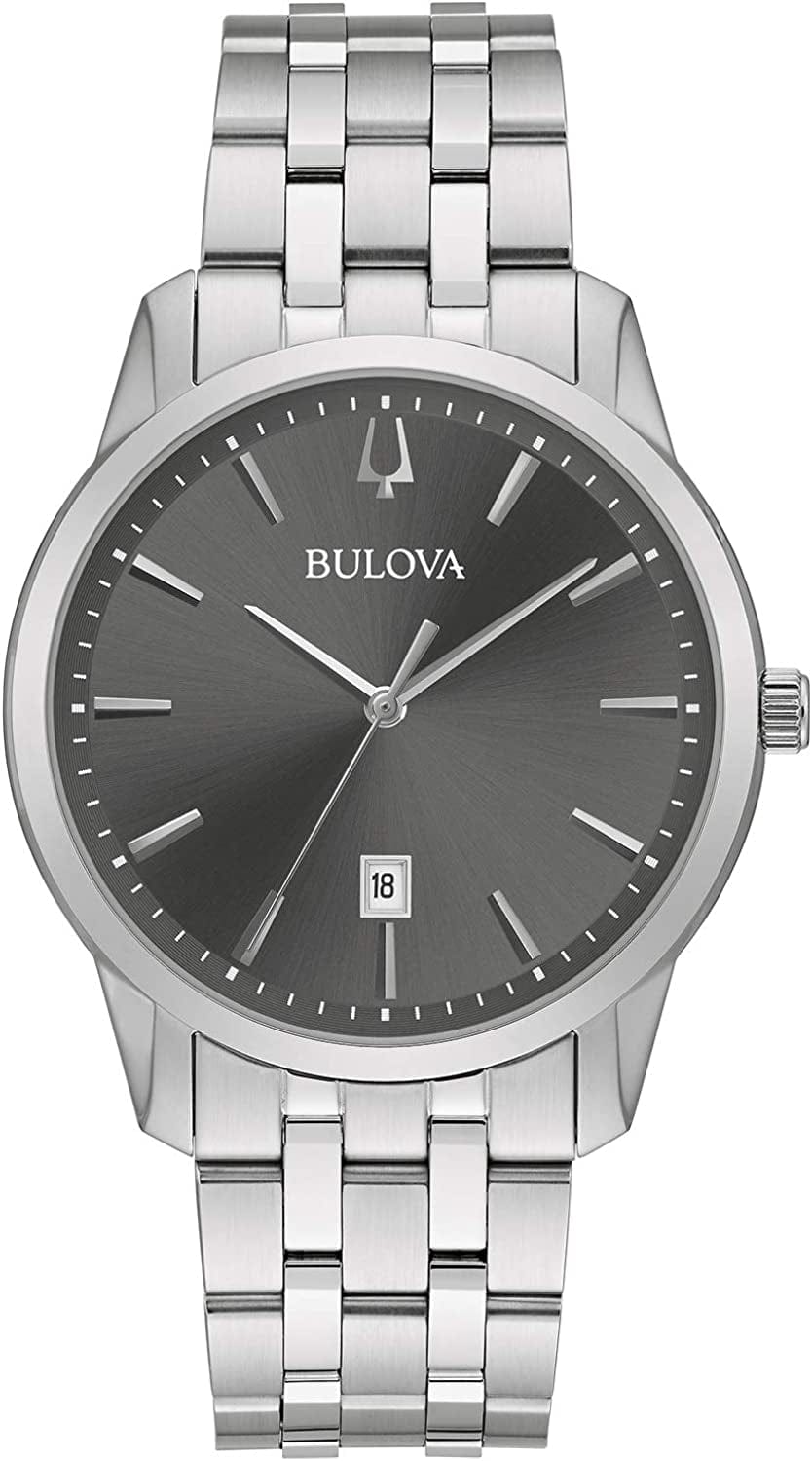 Men'S Classic Quartz Stainless Steel Bracelet Watch Grey Dial