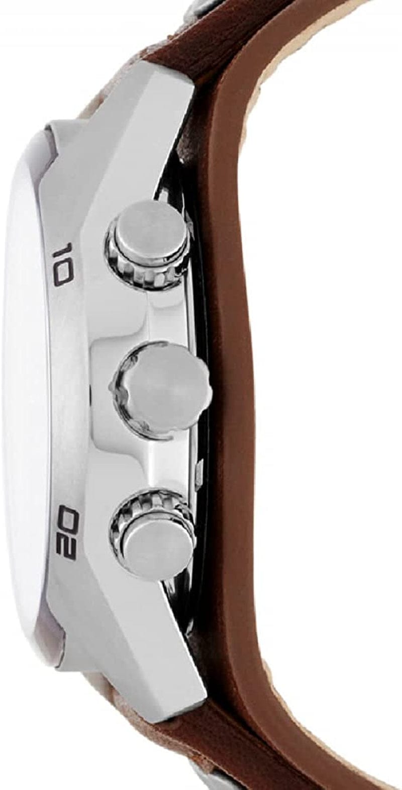 Men'S Coachman Stainless Steel and Leather Casual Cuff Quartz Watch