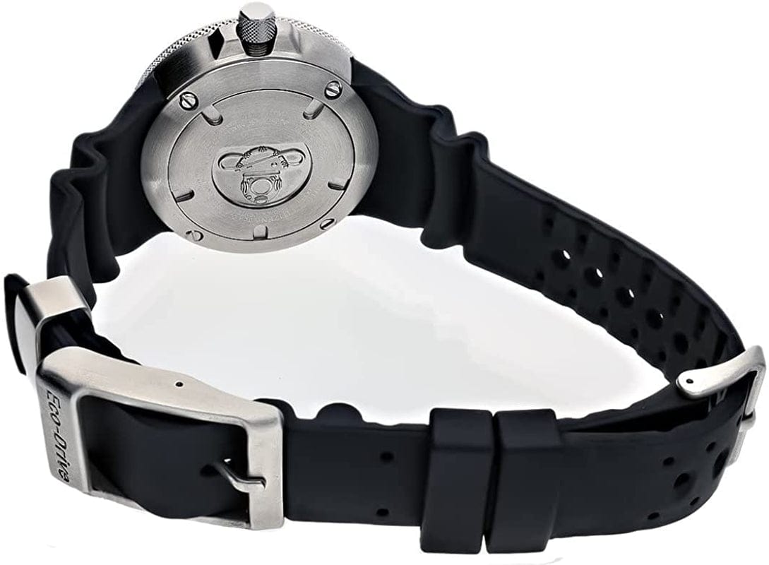 Men'S Eco-Drive Promaster Sea Dive Watch in Stainless Steel with Black Polyurethane Strap, Black Dial (Model: BJ8050-08E)