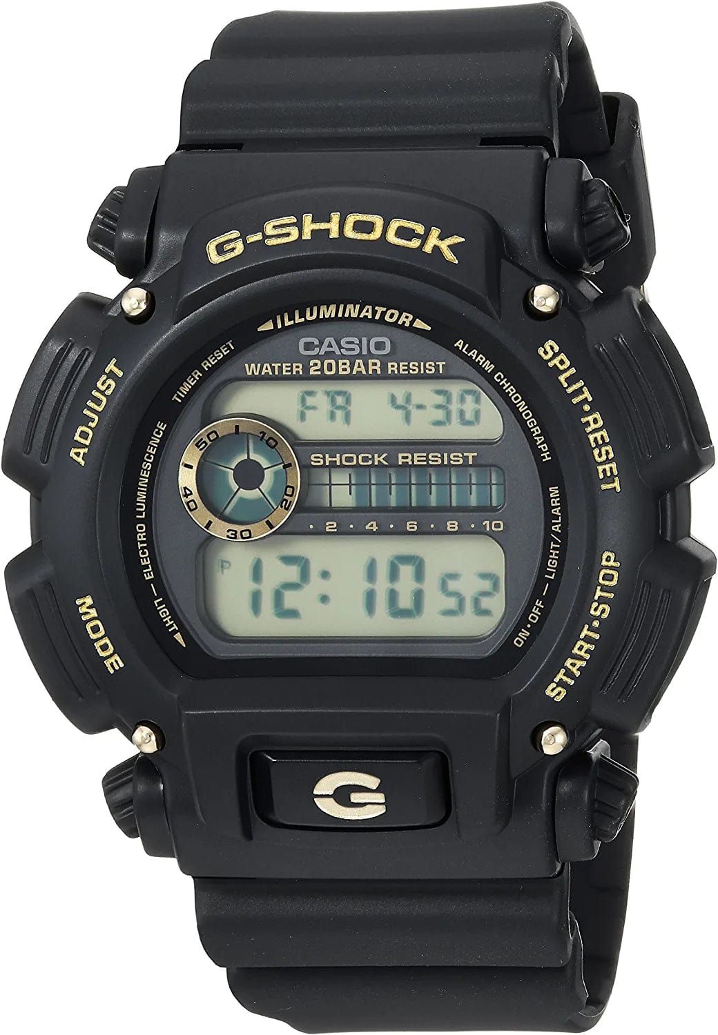 Men'S 'G-Shock' Quartz Resin Sport Watch Black/Gold
