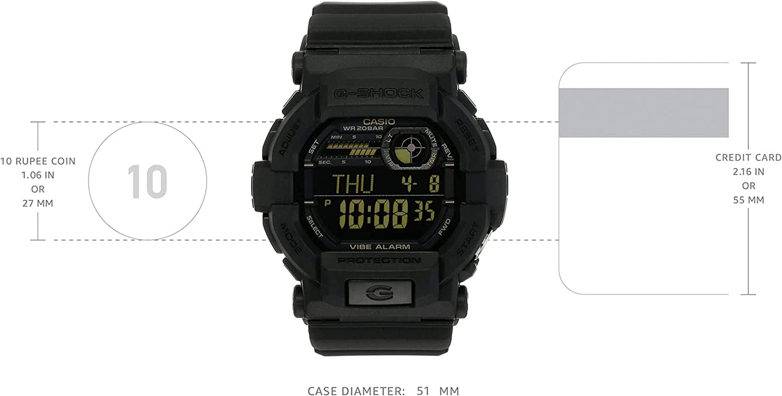 Men'S GD350-1B G Shock Black Watch