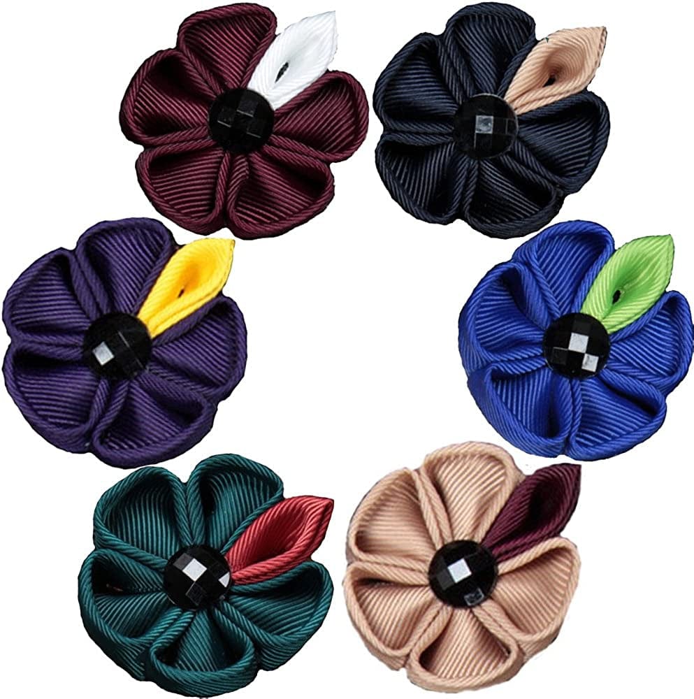 Men'S Handmade Flowers Lapel Pin Flower Boutonniere Set Handmade for Suits Gift E