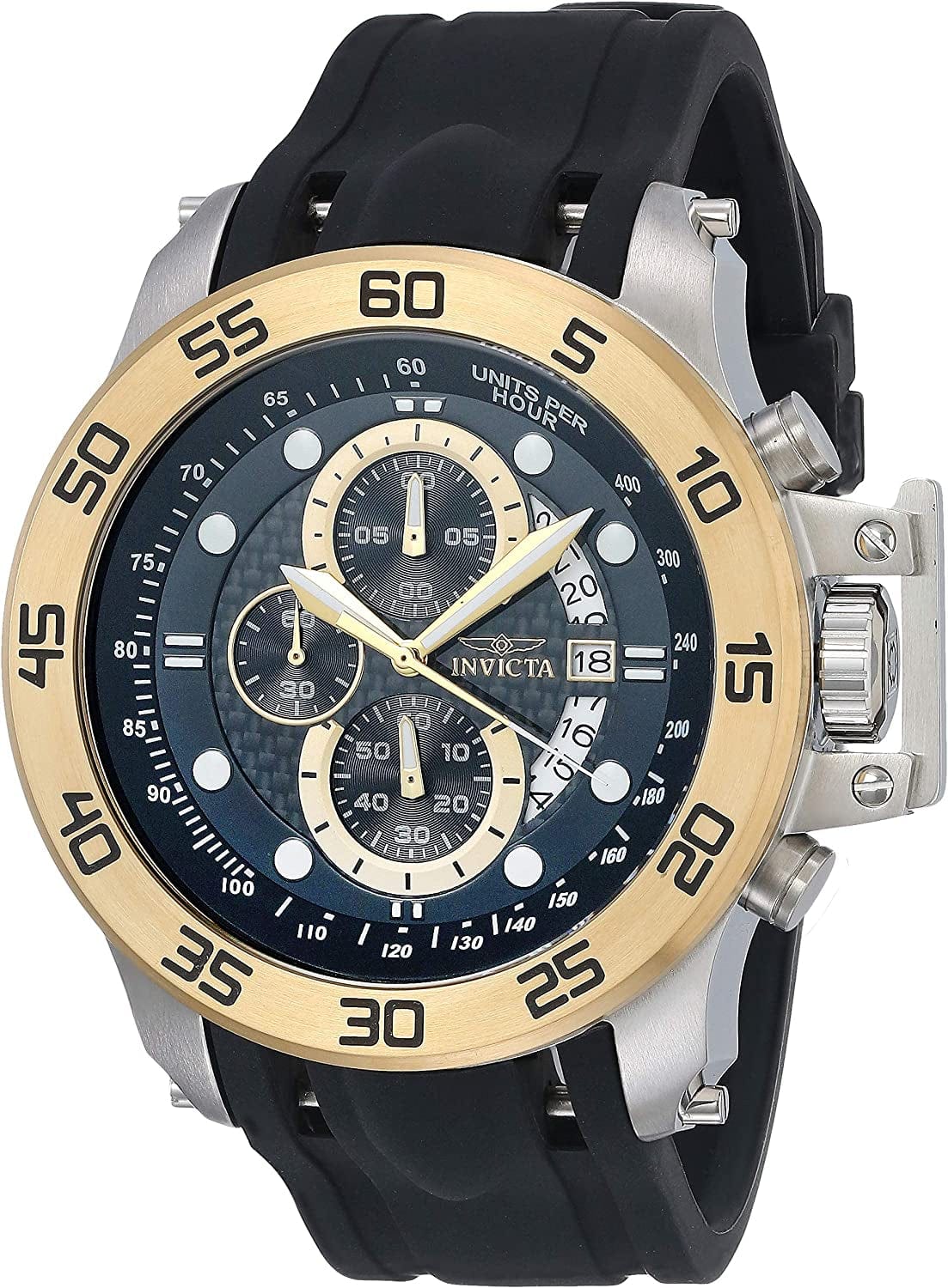 Men'S I-Force Analog Display Japanese Quartz Black Watch Gold / 51mm