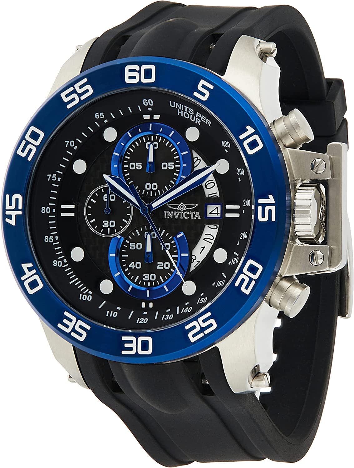 Men'S I-Force Analog Display Japanese Quartz Black Watch Blue / 51mm