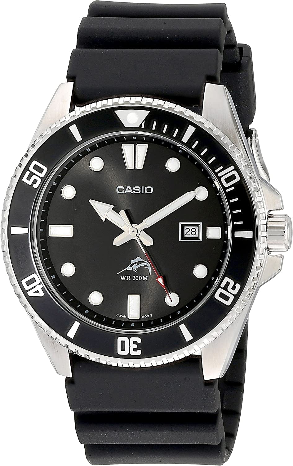 Men'S MDV106-1AV 200 M WR Black Dive Watch (MDV106-1A) Black/Silver