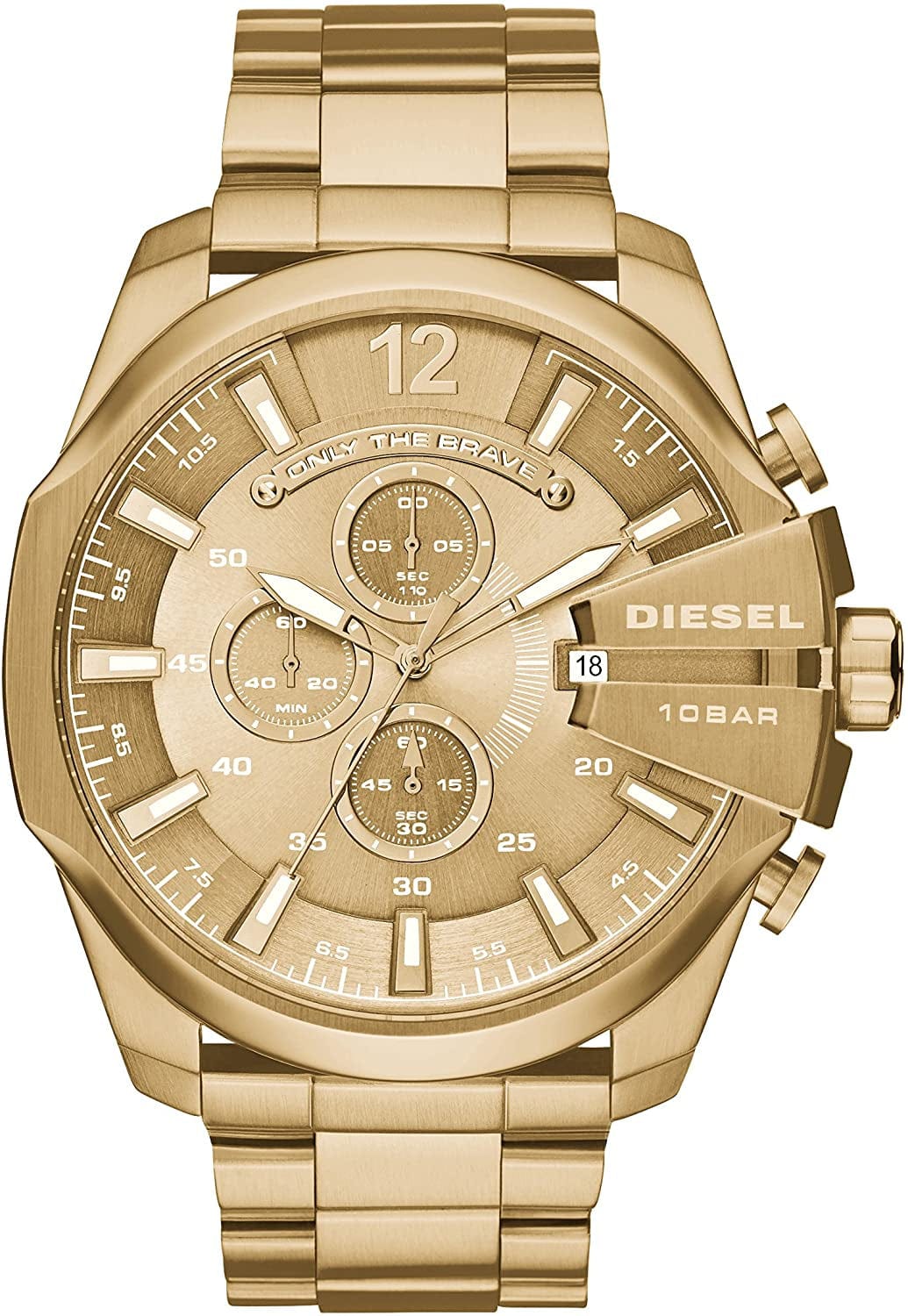 Men'S Mega Chief Stainless Steel Chronograph Quartz Watch Gold