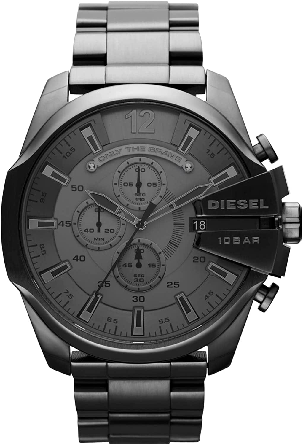 Men'S Mega Chief Stainless Steel Chronograph Quartz Watch Gunmetal Stainless
