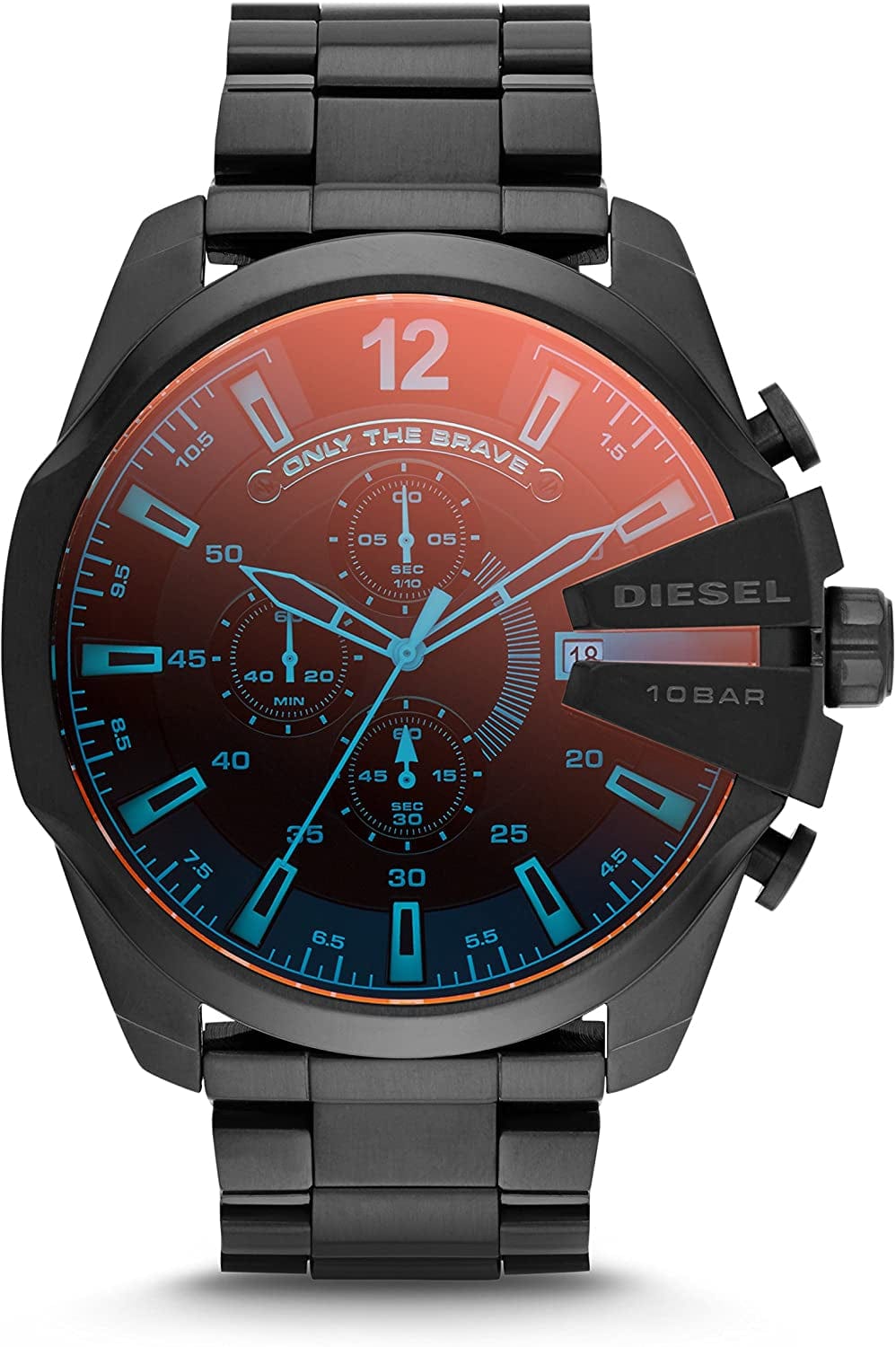 Men'S Mega Chief Stainless Steel Chronograph Quartz Watch Black