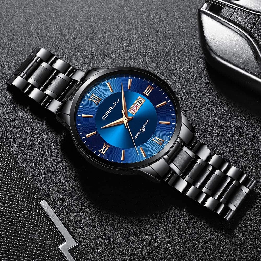 Men'S Minimalist Casual Luxury Auto Date Watches Fashion Business Japan Movement Quartz Waterproof Wristwatches for Men,Silver Stainsteel Steel Band Watch