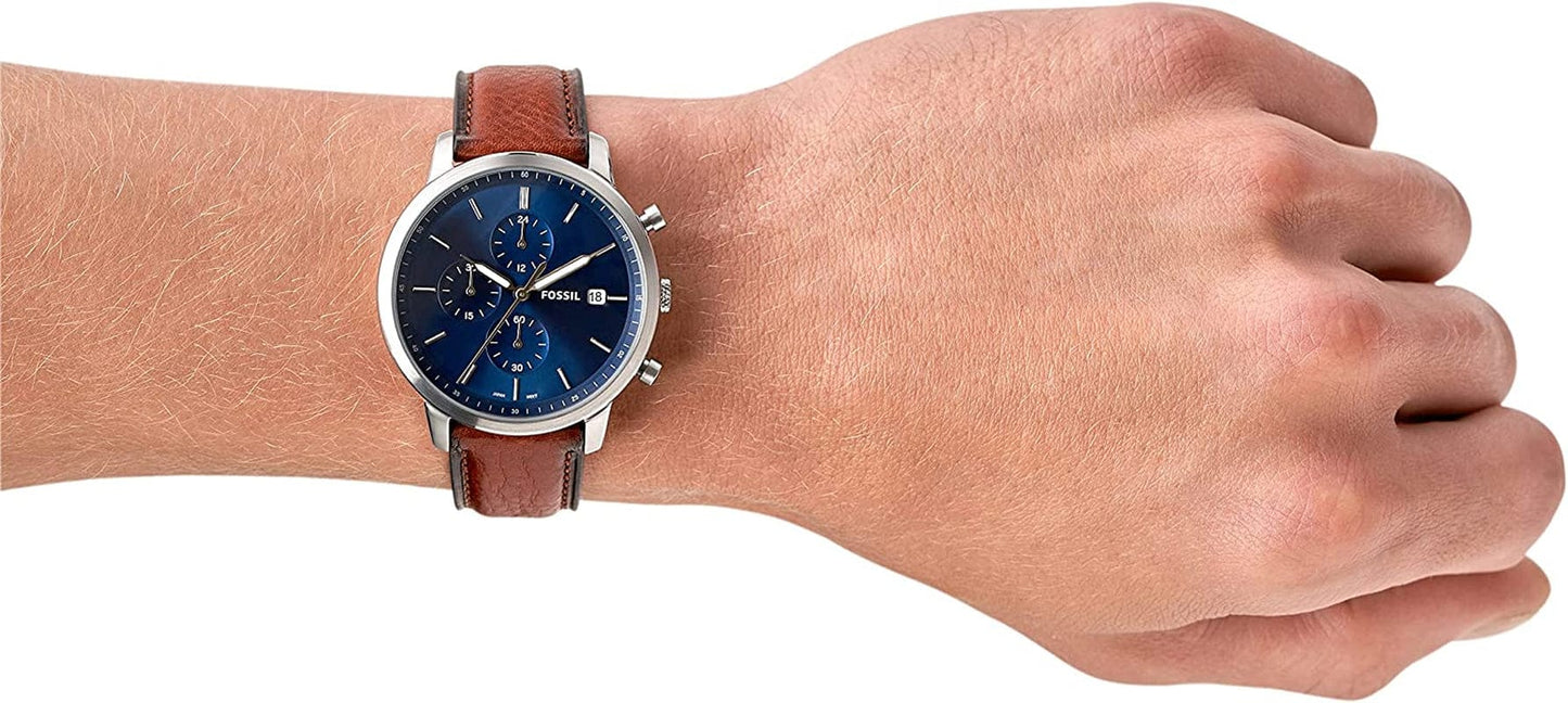 Men'S Minimalist Stainless Steel Slim Casual Quartz Chronograph Watch