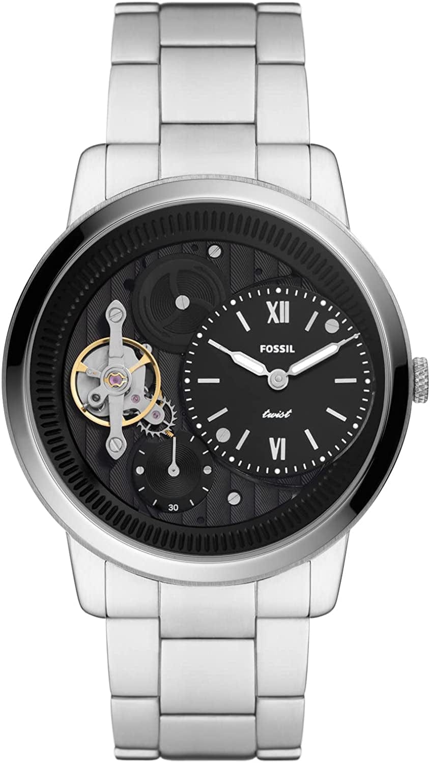 Men'S Neutra Stainless Steel Mechanical Automatic Watch Silver/Black