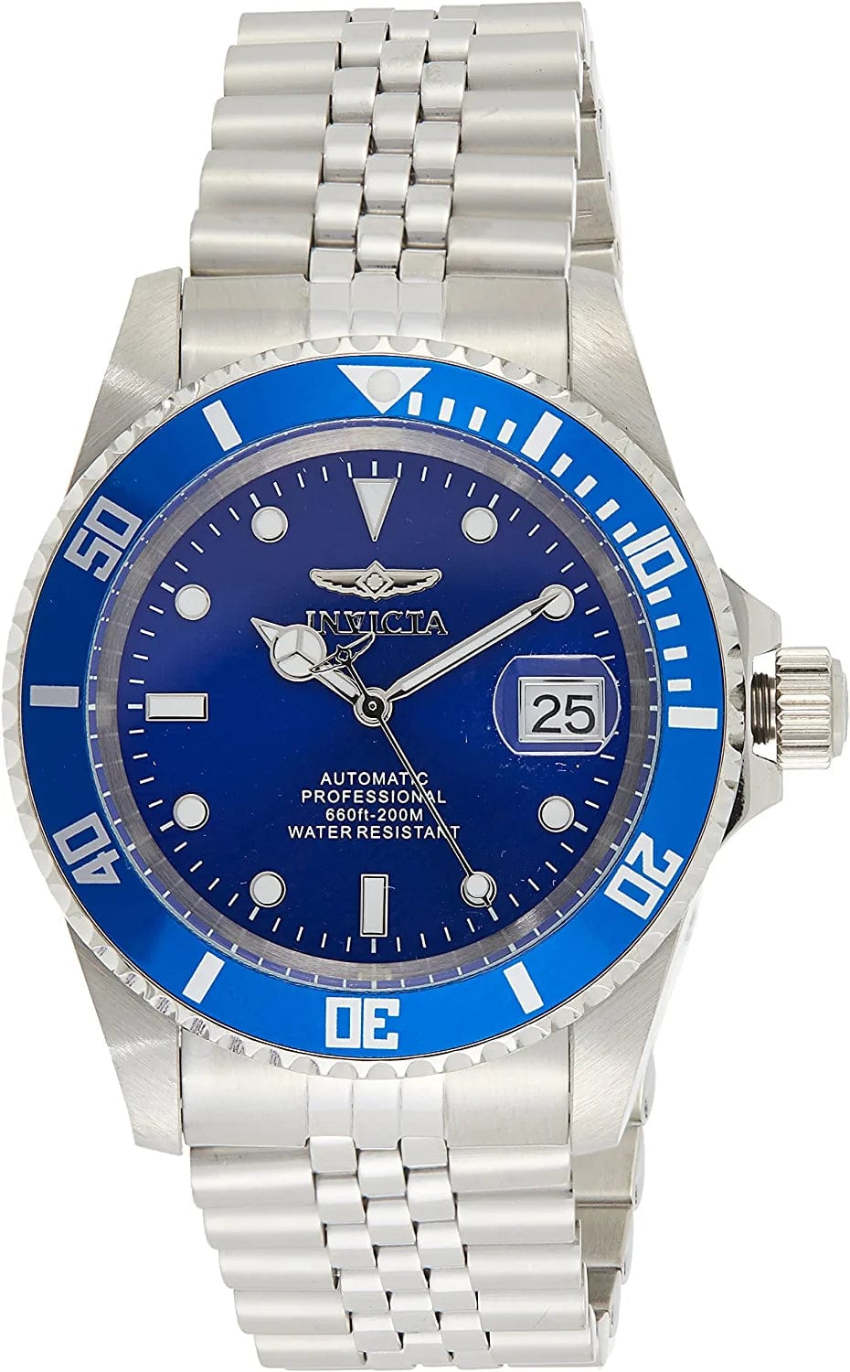 Men'S Pro Automatic Stainless Steel Watch Black/Teal