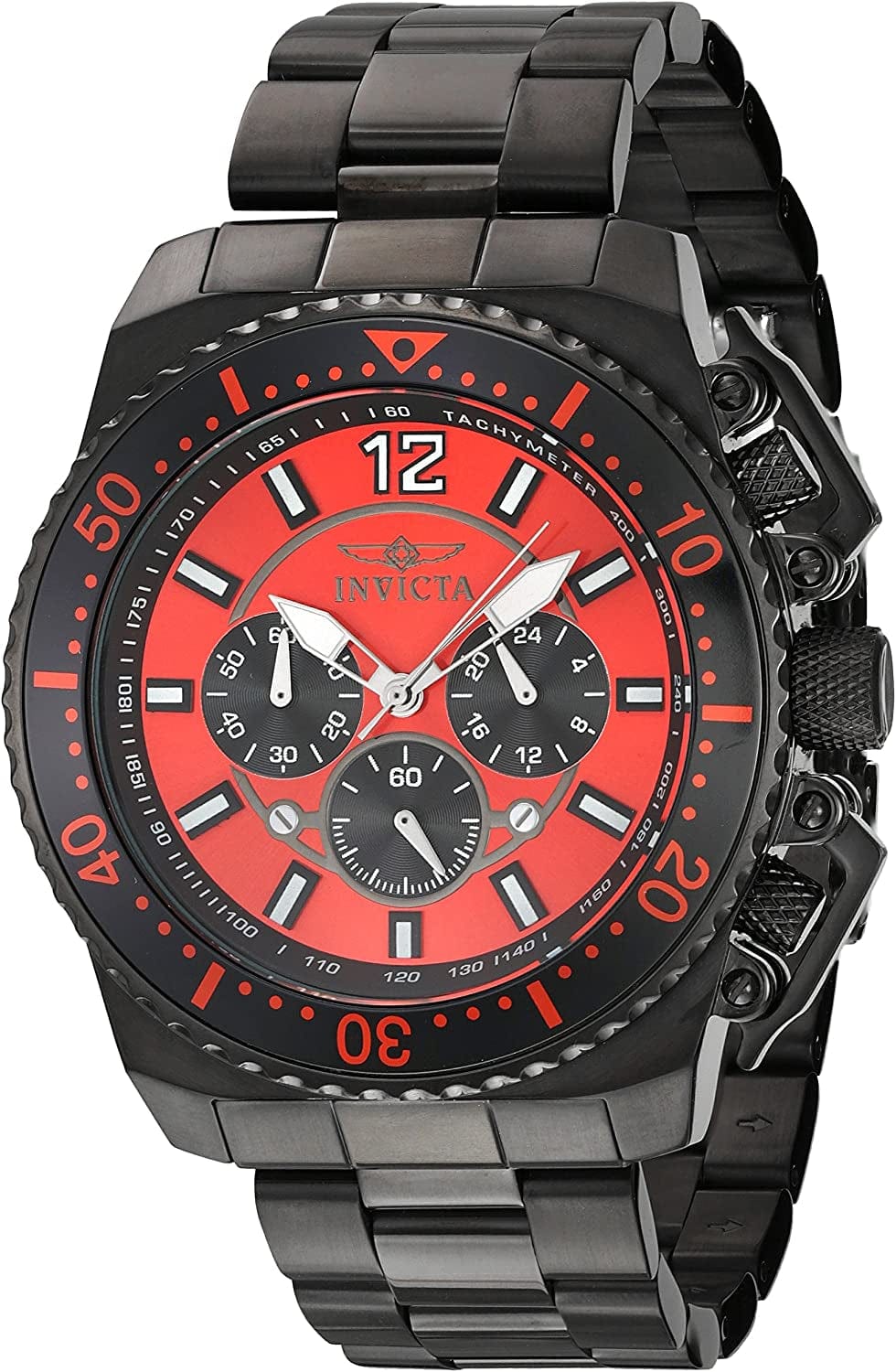 Men'S Pro Diver Collection Chronograph 18K Gold-Plated Watch (Model: 0072, 21954, 21958) Black