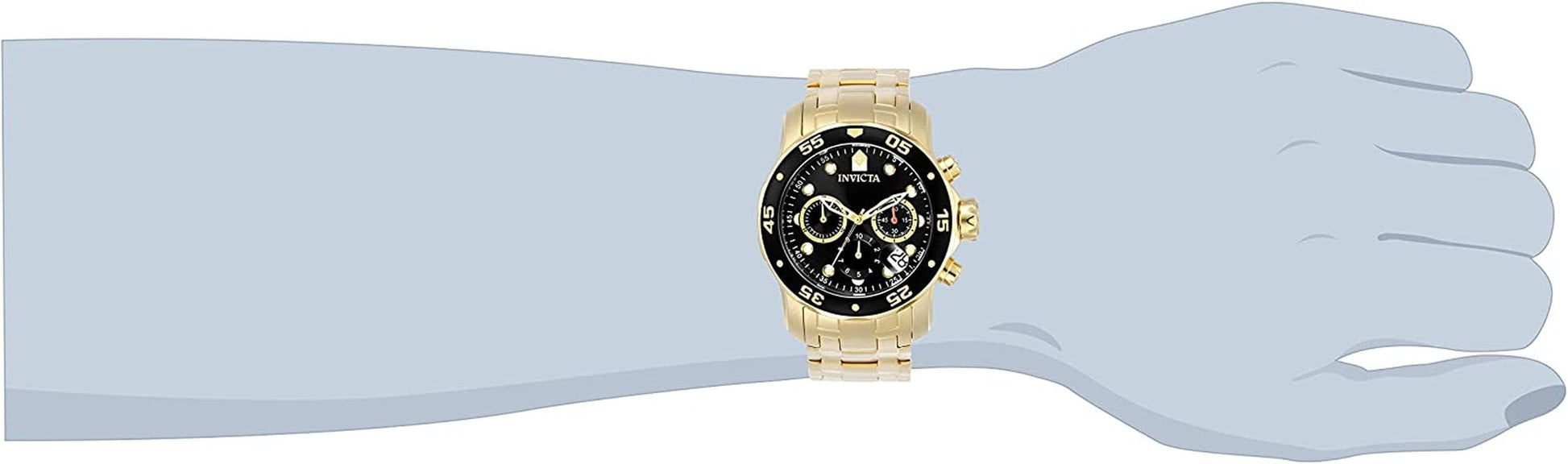 Men'S Pro Diver Collection Chronograph 18K Gold-Plated Watch (Model: 0072, 21954, 21958)